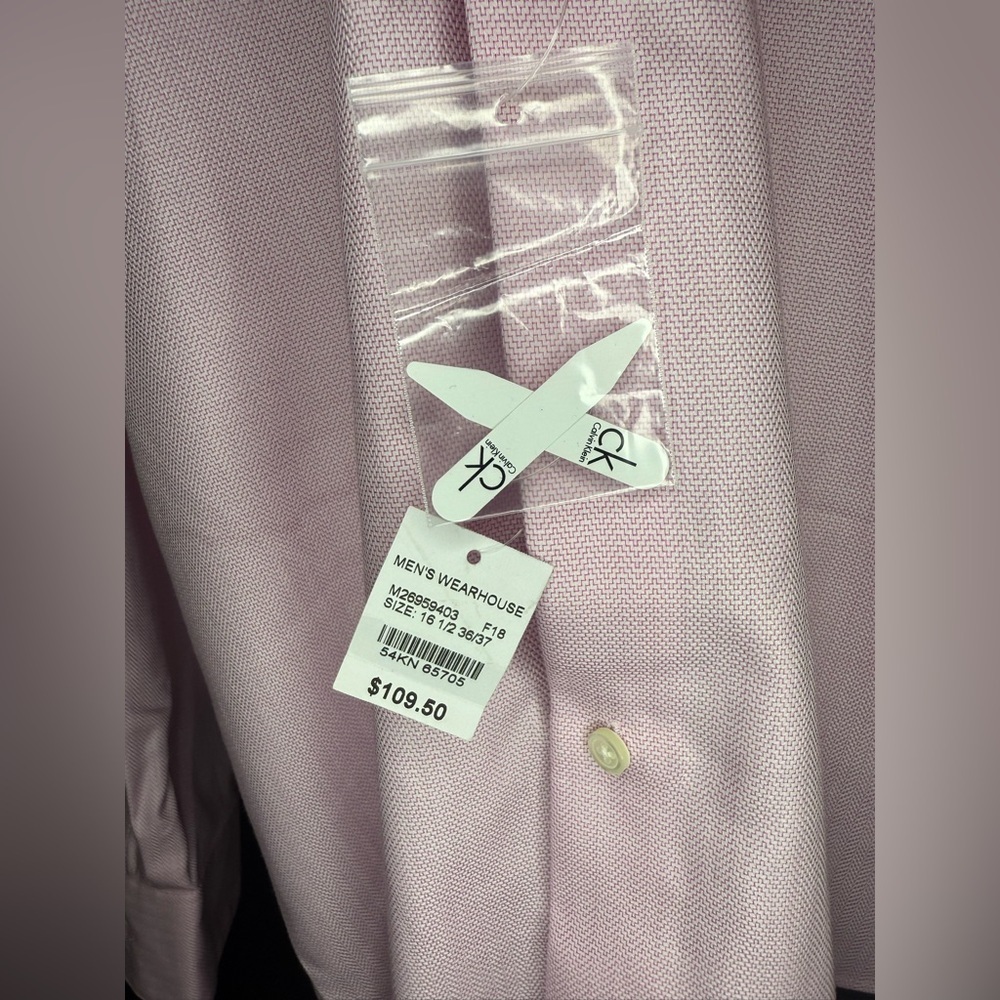 Calvin Klein Infinite Non-Iron Dress Shirt – Pink – Size 16½ 36/37 NWT! - Picture 2 of 10